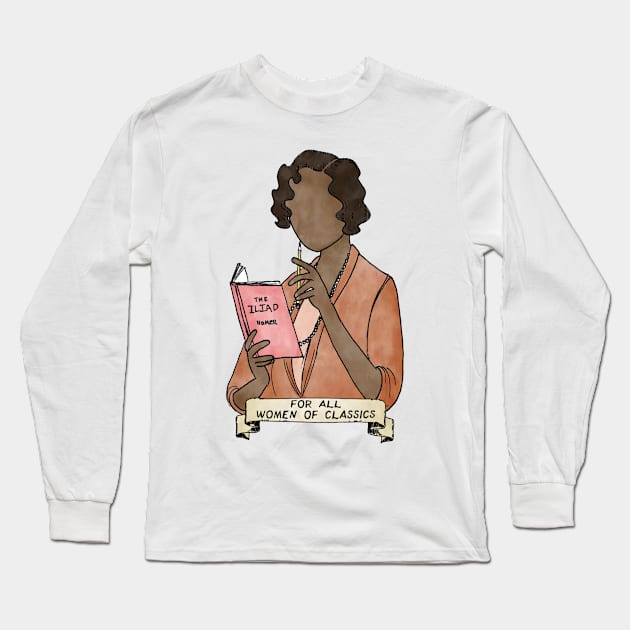 For All Women Of Classics - terracotta jacket version Long Sleeve T-Shirt by GreekMythComix